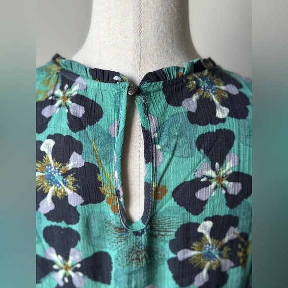 Knox Rose | Long-Sleeve Tiered Floral Dress | Teal | XS - Picture 5 of 6